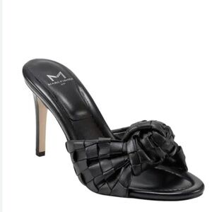 Marc Fisher LTD Women's Janna Woven High Heel Leather Slide Sandal - NWT